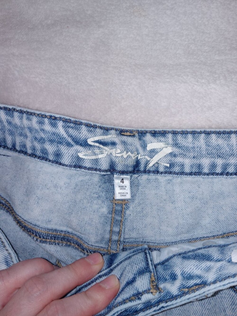 Seven7 Slim Straight Jeans Womens 4 Light Wash Y2K 90s Minimal Denim - Picture 7 of 12